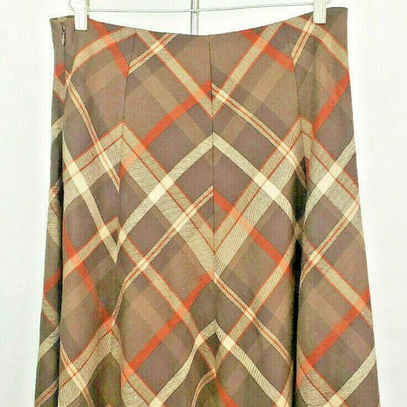 NOT FOR SALE. Jones New York Signature Brown Wool A Line Skirt - Picture 4 of 8